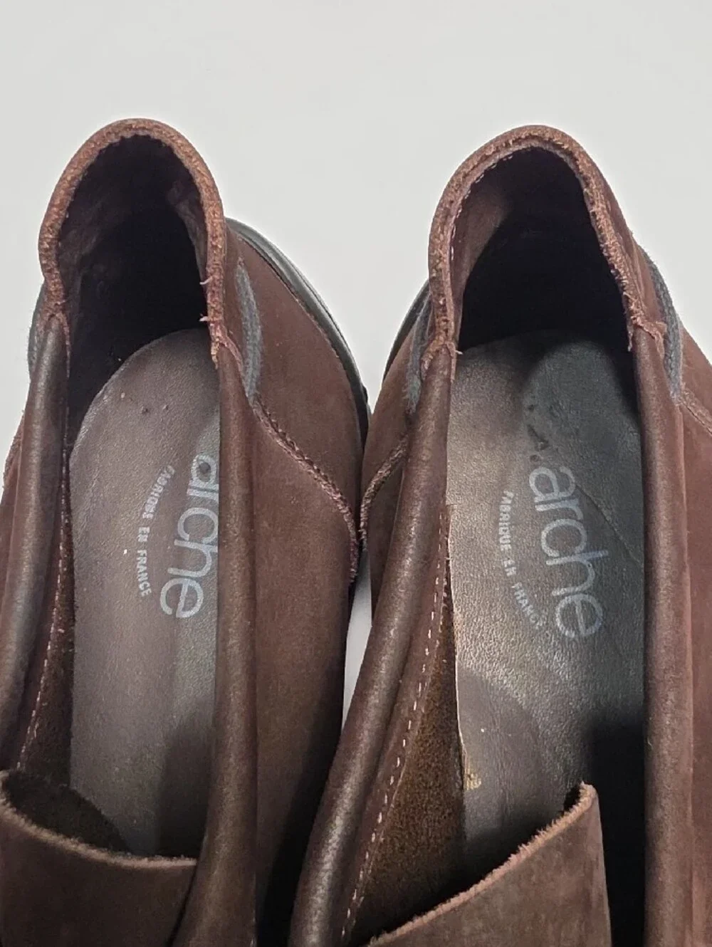 Arche France Dark Brown Suede Square-Toe Lace-Up Loafers / Oxfords - Size 10
